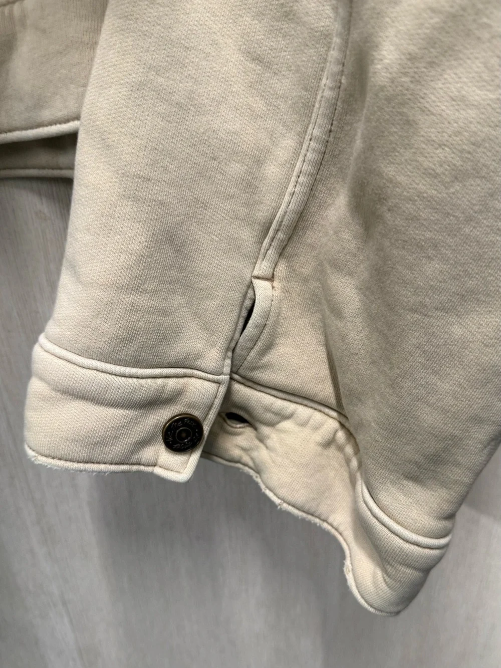 Free People Dreamers Hooded Oversized Jacket Ivory Cream Fleece, Size Medium